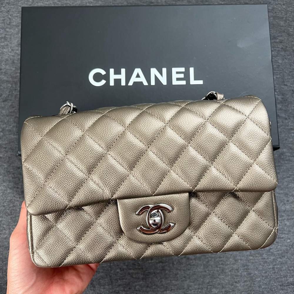 Chanel Iridescent Bronze Caviar Mini Flap Bag